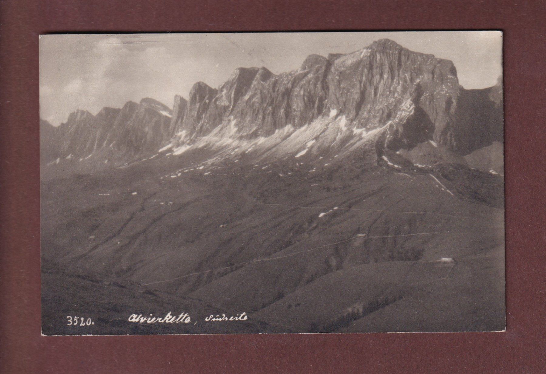 Cartoline postali: ALVIERKETTE - Südseite - 1920 – Usato da Pully venduto da nicecards-shop