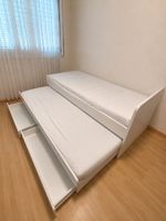 Kinderbett (Gästebett) mit Bettkasten und Ausziehbett weiss