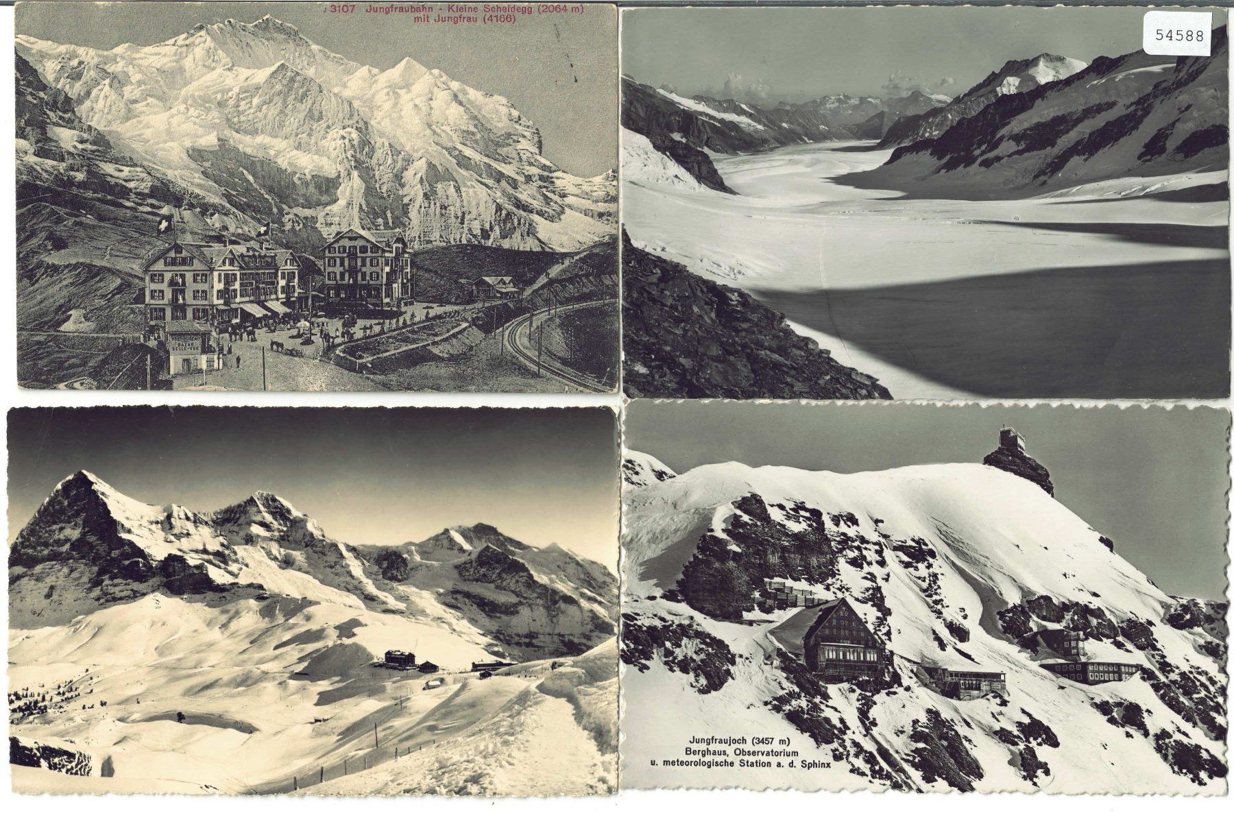 Cartoline postali: 4 AK - Jungfraujoch – Usato da Ettingen venduto da Kartenplanet