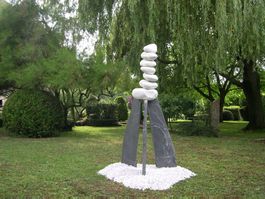 Sculpture zen marbre schiste ardoisier pour jardin