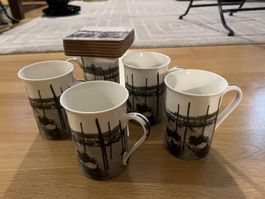 Monochrom Kaffeebecher mit Vorlagen