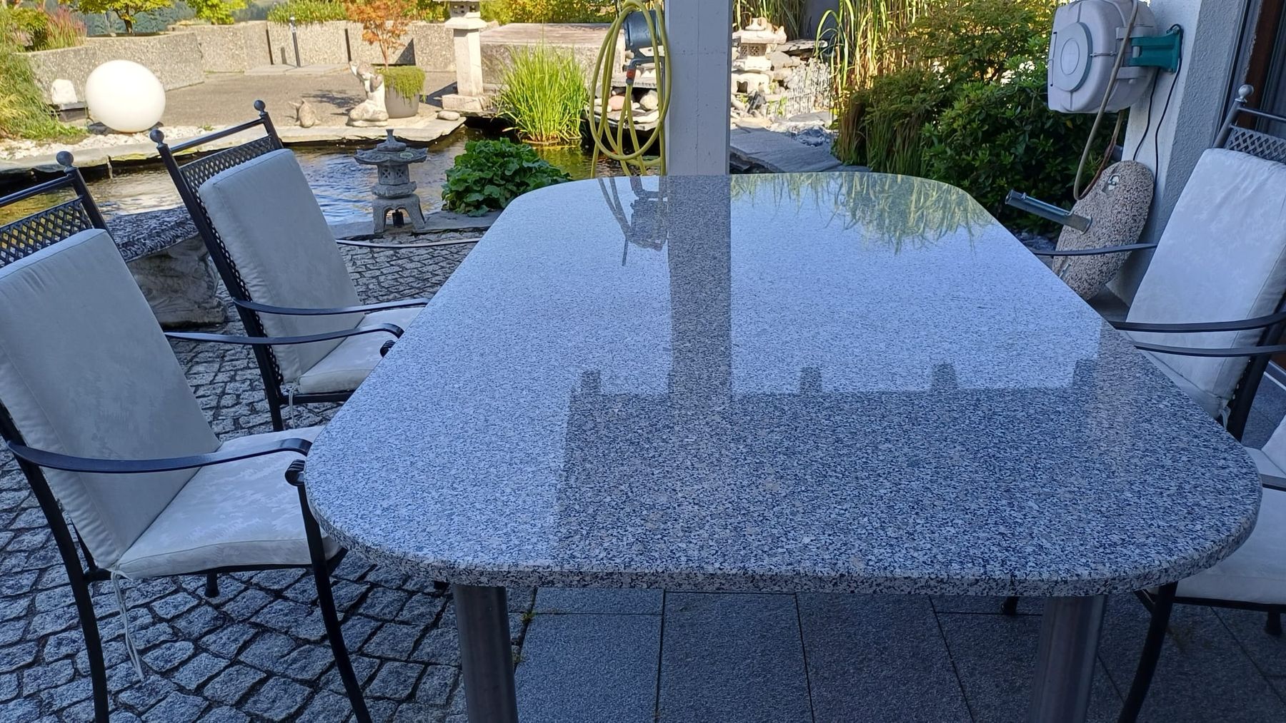 Hunn Tables: GRANIT TISCH MIT STÜHLEN – D'occasion à Honau par Blazer1 3