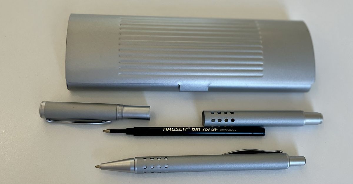 Penna & Evidenziatori: Edles Schreibset HAUSER mit Etui Alu-Optik – Nuovo (secondo la descrizione) da Basel venduto da Ch2005 2