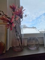 2x LSA Glasvasen Rosa/Grau Vintage Deko Frühling