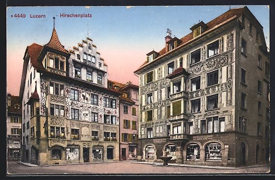Cartes postales: AK Luzern, Hirschenplatz – D'occasion à Berlin par bartko-reher