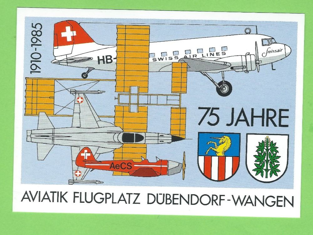 Cartoline postali: Flugplatz Dübendorf-Wangen 75 Jahre – Usato da Zürich venduto da t24_de