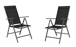 2 Klappstühle Textil schwarz