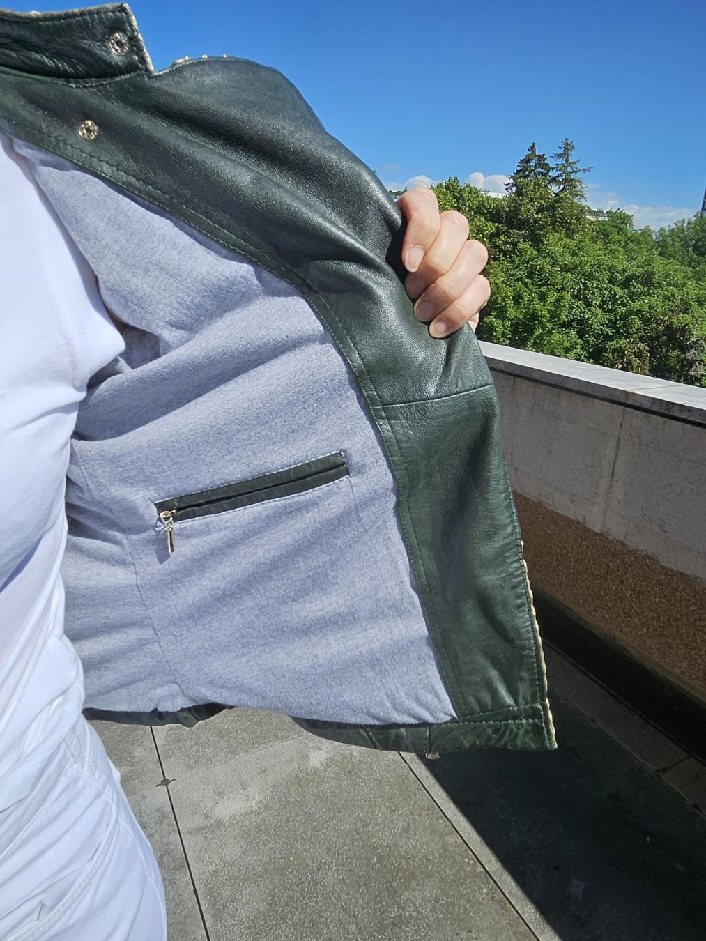 Giacche: Blouson cuir vert – Usato da Genève venduto da celima48 5
