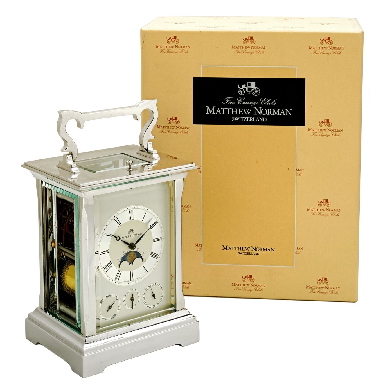 Orologi da terra & Orologi da parete: Rare Matthew Norman Carriage Clock, Ref. 1751/81, Silvered – Usato da Vésenaz venduto da Grailium