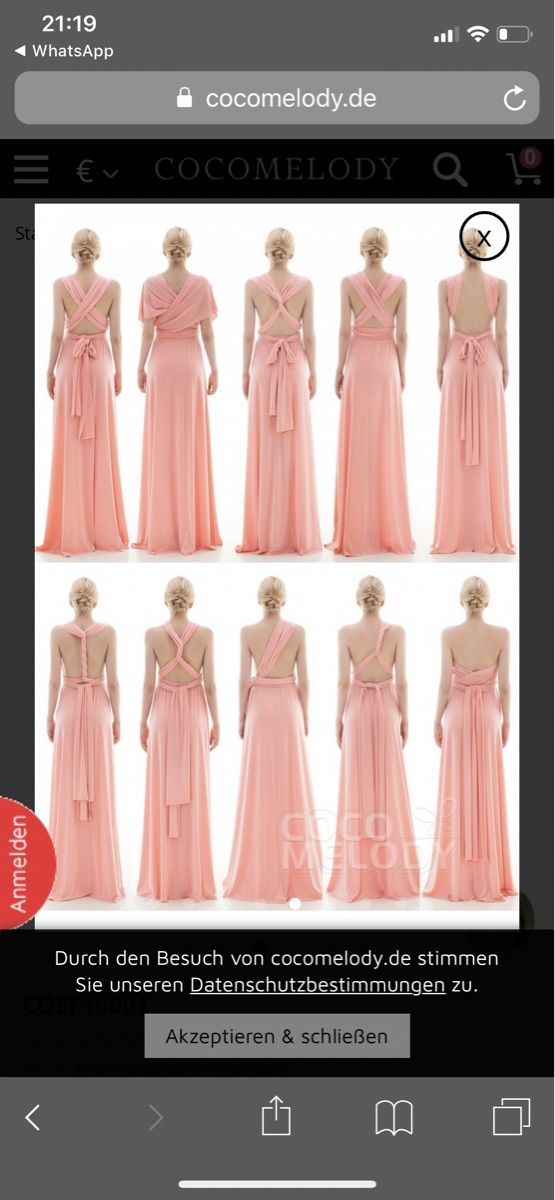 Kleider: Hochzeit Kleid Blau EU Grösse40, UK12 – Neu und originalverpackt aus Aristau von Evelinik 1