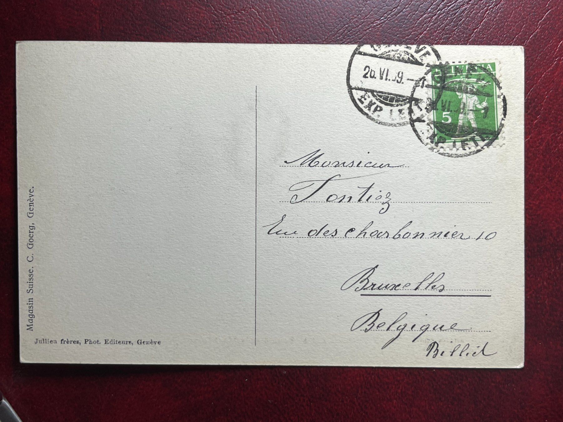 Cartoline postali: Genève et le Mont Blanc - 1909 – Usato da Steg VS venduto da danwer74 1