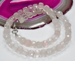 ♛ Rosenquarz Kette/Collier 46cm