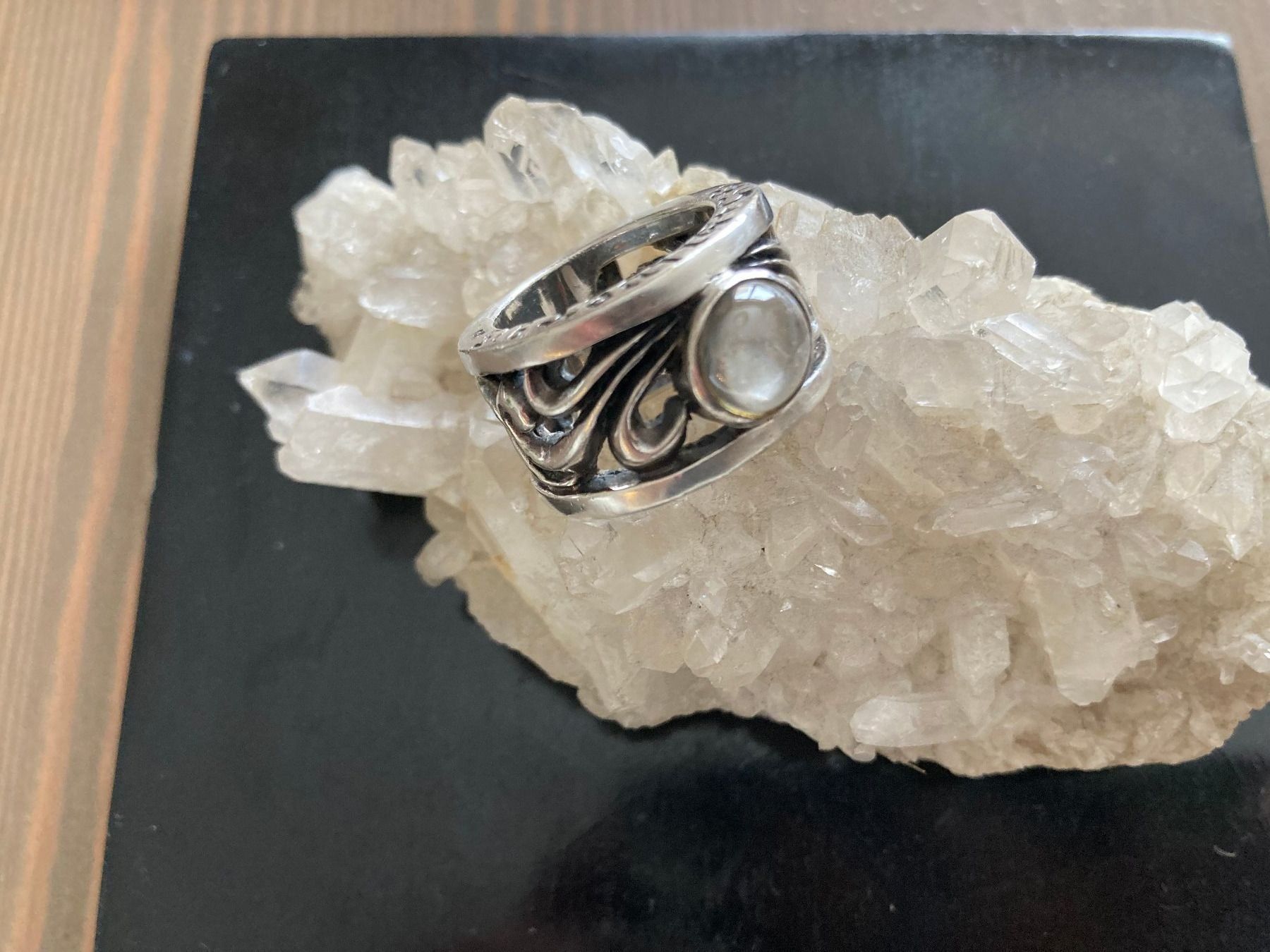 Ringe: Massiver Silberring mit Mondstein Grösse 58 – Gebraucht aus Lindau von Caemi77 1