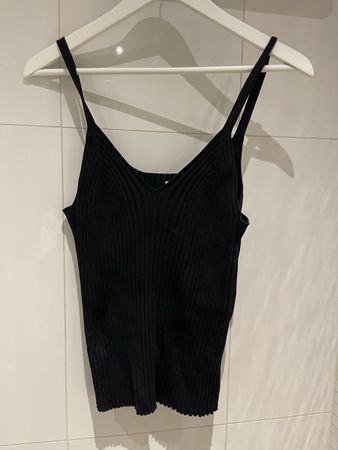 Schwarzes Rippstrick Top TOTEME
