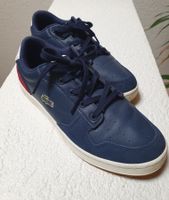 Lacoste Damen Sneaker, Gr. 37.5, Navy/Rot -