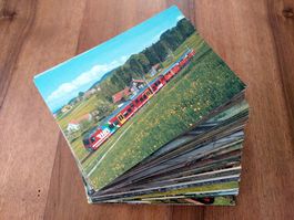200 verschiedene Eisenbahn-Ansichtskarten Schweiz