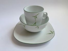 Geschirr Set mit Bambusmuster, Teller, Tasse, Schüssel