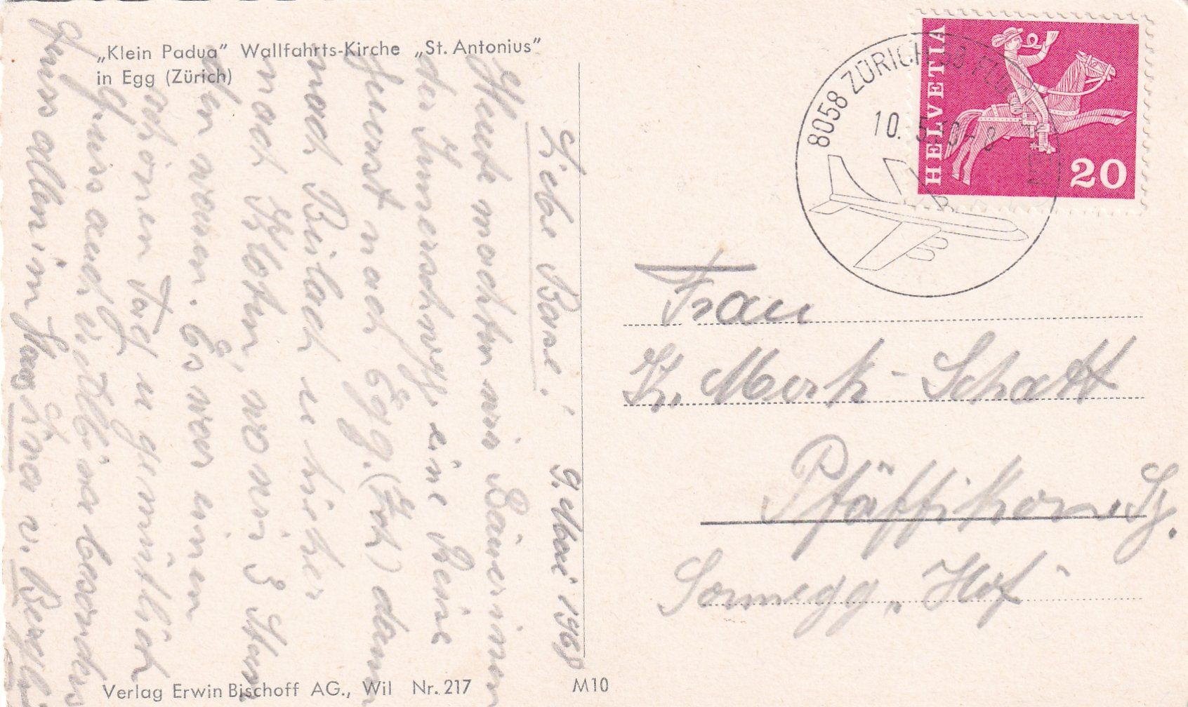 Cartoline postali: Egg - Wallfahrtskirche St. Antonius /ay – Usato da Hombrechtikon venduto da Rudolf07 1