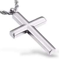 UNISEX ANHÄNGER KREUZ EDELSTAHL MASSIV SILBERFARBEN KREUZ