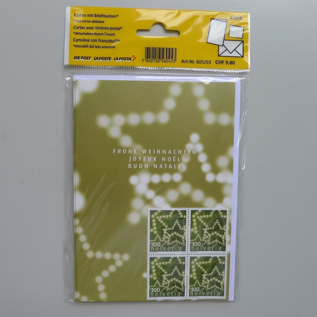 Tutti i francobolli: 2012, Nr.1446 Weihnachtskarten orginal verpackt der Post ! – Usato da Sursee venduto da Luzernerraute