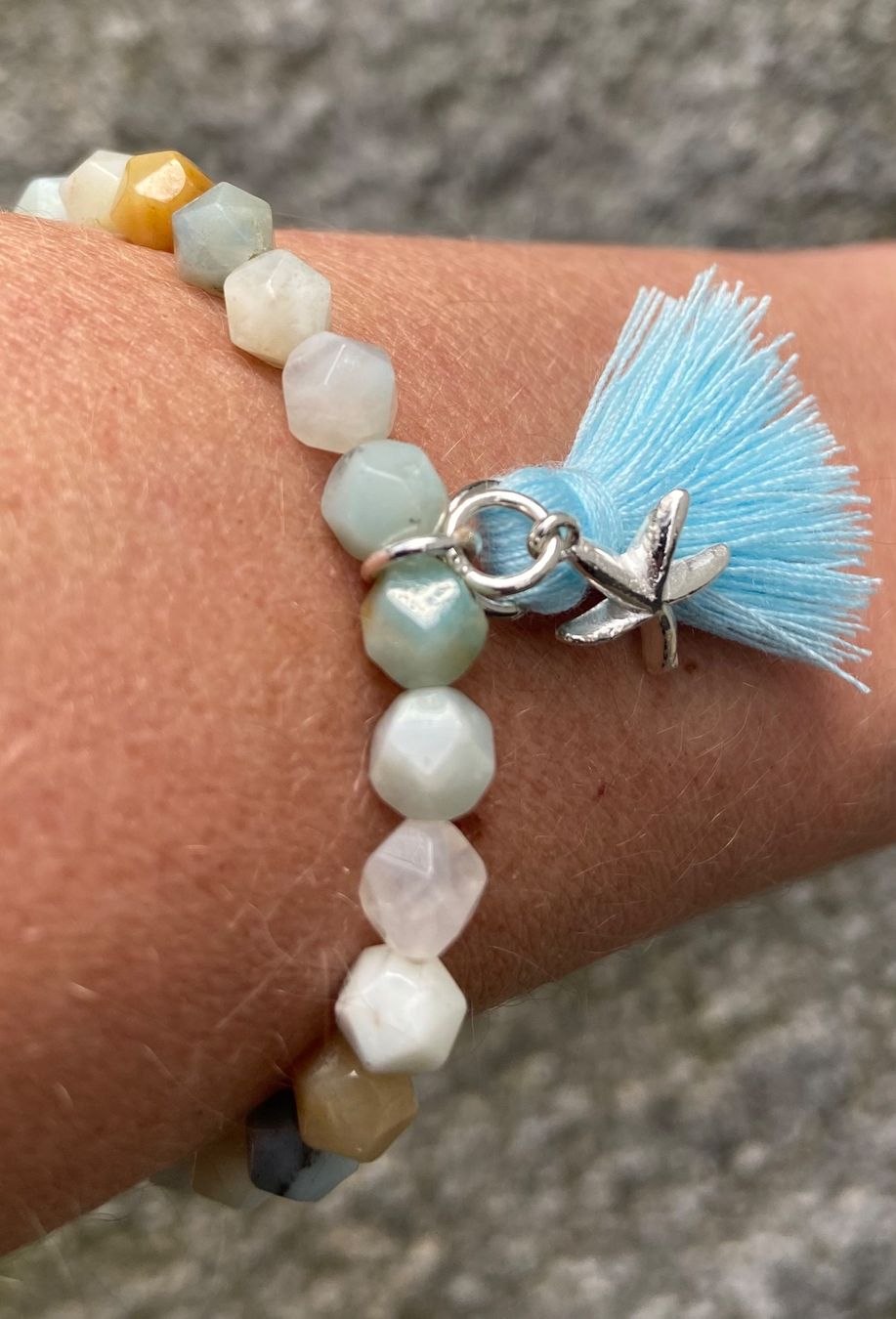 Armbänder & -reifen: Edelstein Armband Amazonit facettiert mit Silber auf Mass – Neu und originalverpackt aus Zuzwil SG von Lemliskat 1