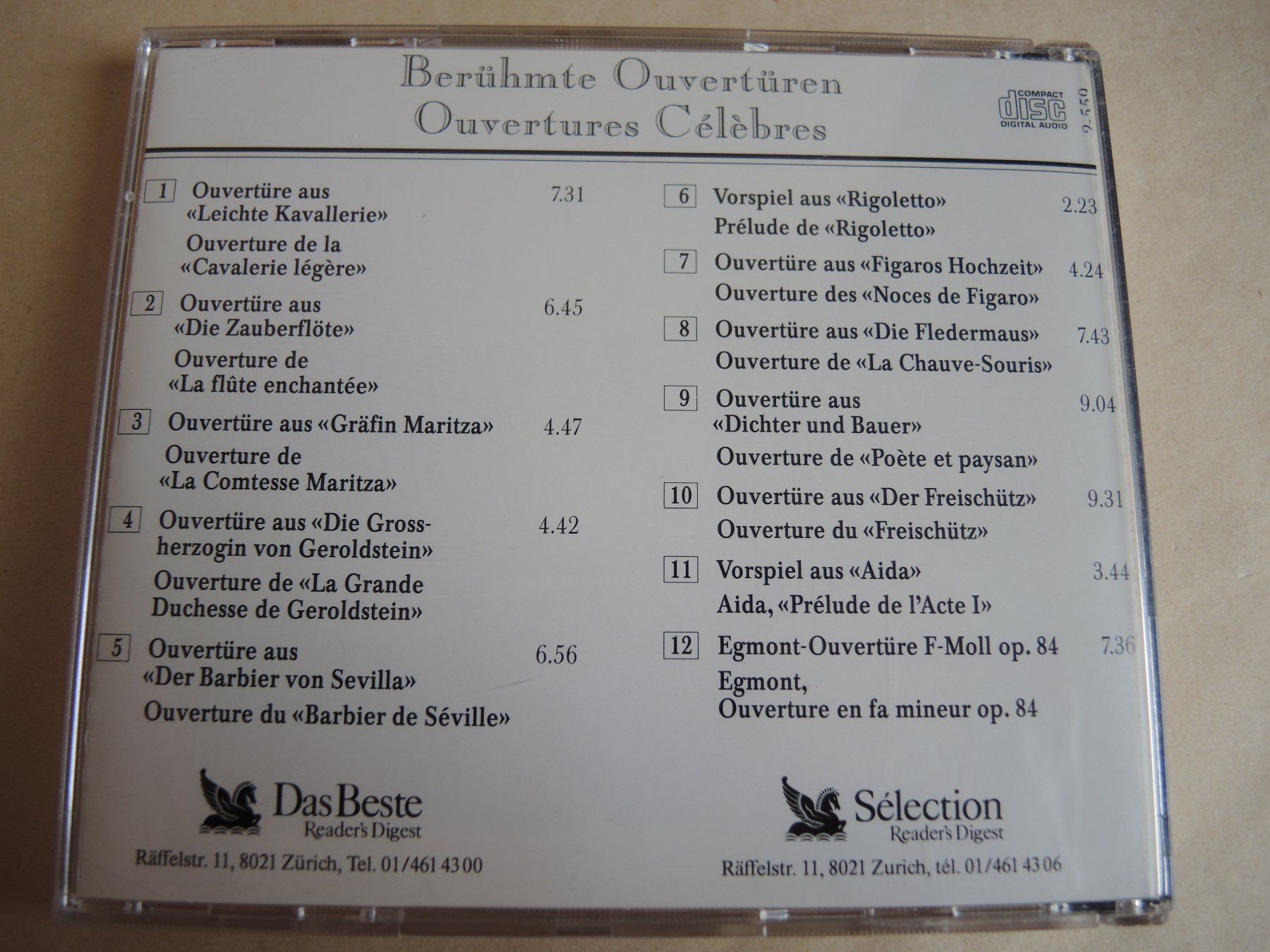 CD: Berühmte Ouvertüren   Reader's Digest   CD – Usato da Rorschach venduto da maeck8 2