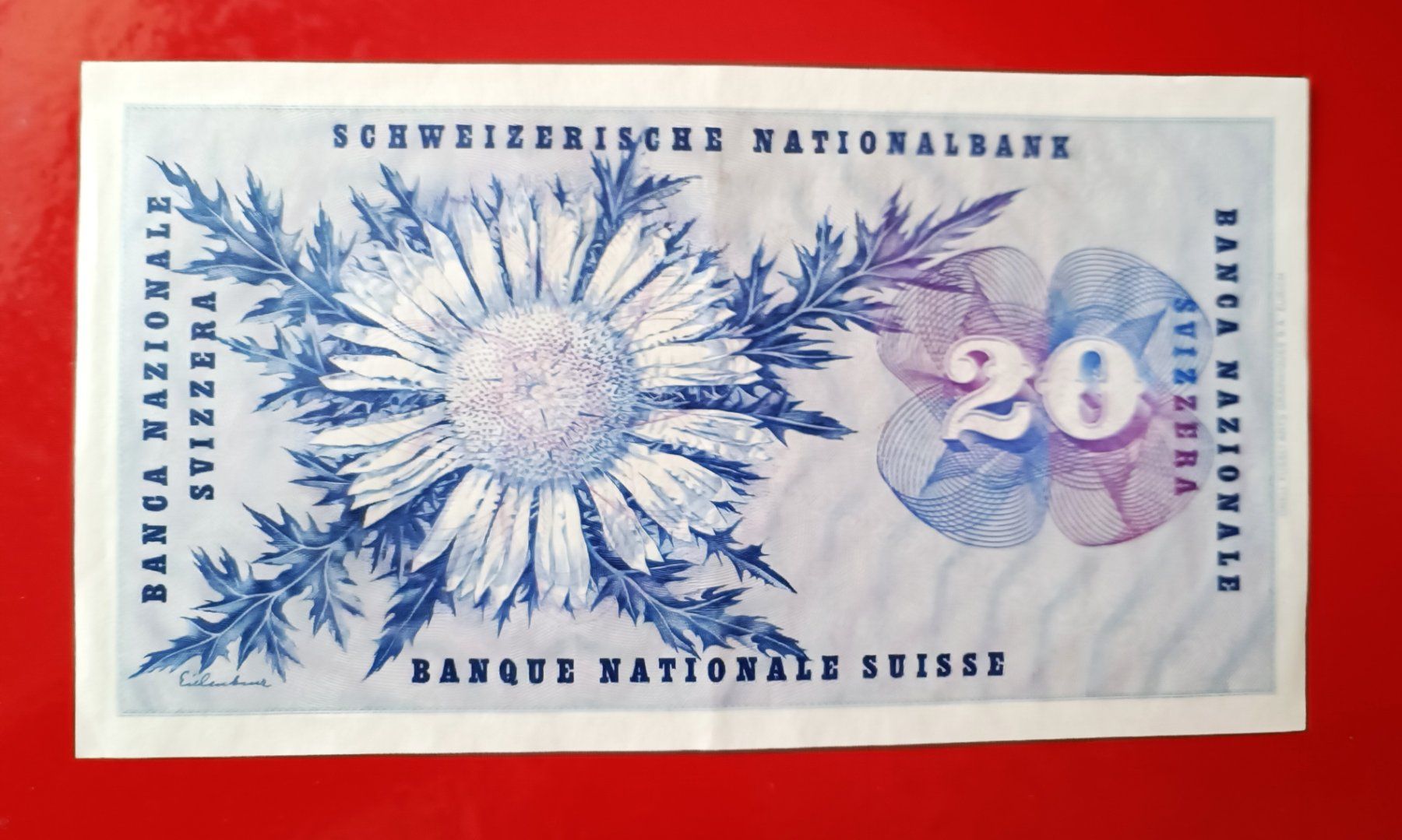 Banknoten: Schweizer NOTE 20  FR Typ General Dufour  28 März 1963 Bern – Gebraucht aus Glis von MYS-Wallis2020 1