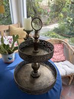 Etagen-Etageren Tablett Messing Optik Retro