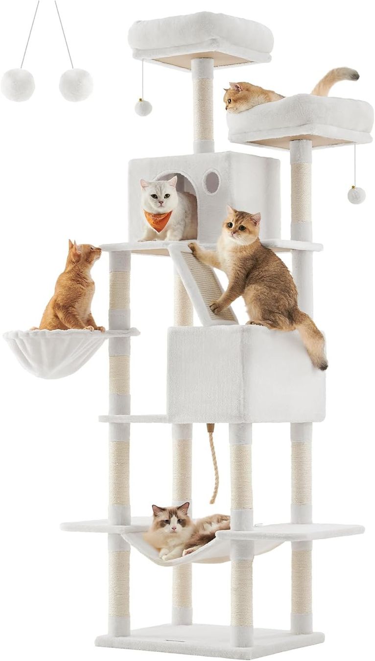 Tiragraffi: FEANDREA XL-Katzenbaum 206 cm Cremeweiß – Nuovo e nell'imballaggio originale da Bottighofen venduto da zaap