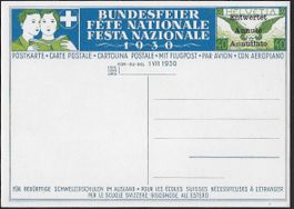 1930 BF-Flugkarte 51II Ausfdruck ENTWERTET SBK 300.- ab 1.-