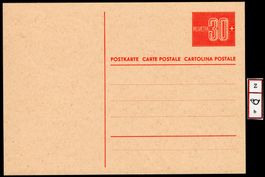 30 Rp. Ausland-Postkarte mit Leuchtstoff - ungebraucht
