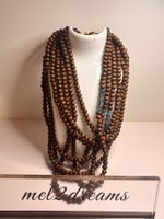 Collier Sautoir Long Bohème en bois et verre