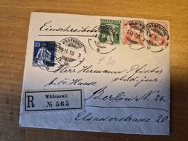 Brief mit Siegeln und Stempel von Wädenswil und Berlin ●2