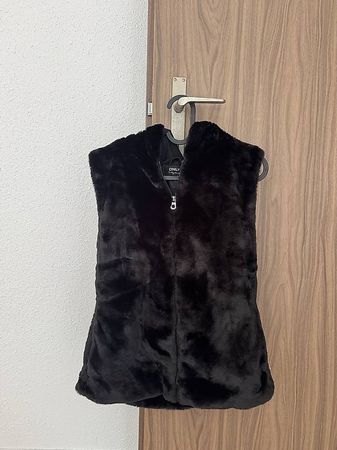 Neu! Fake Fell Gilet schwarz, Grösse: XS