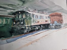 E.WUCKEL AQUARELL SIGNIERT  MONTIERT AUF PASSEPARTOUT