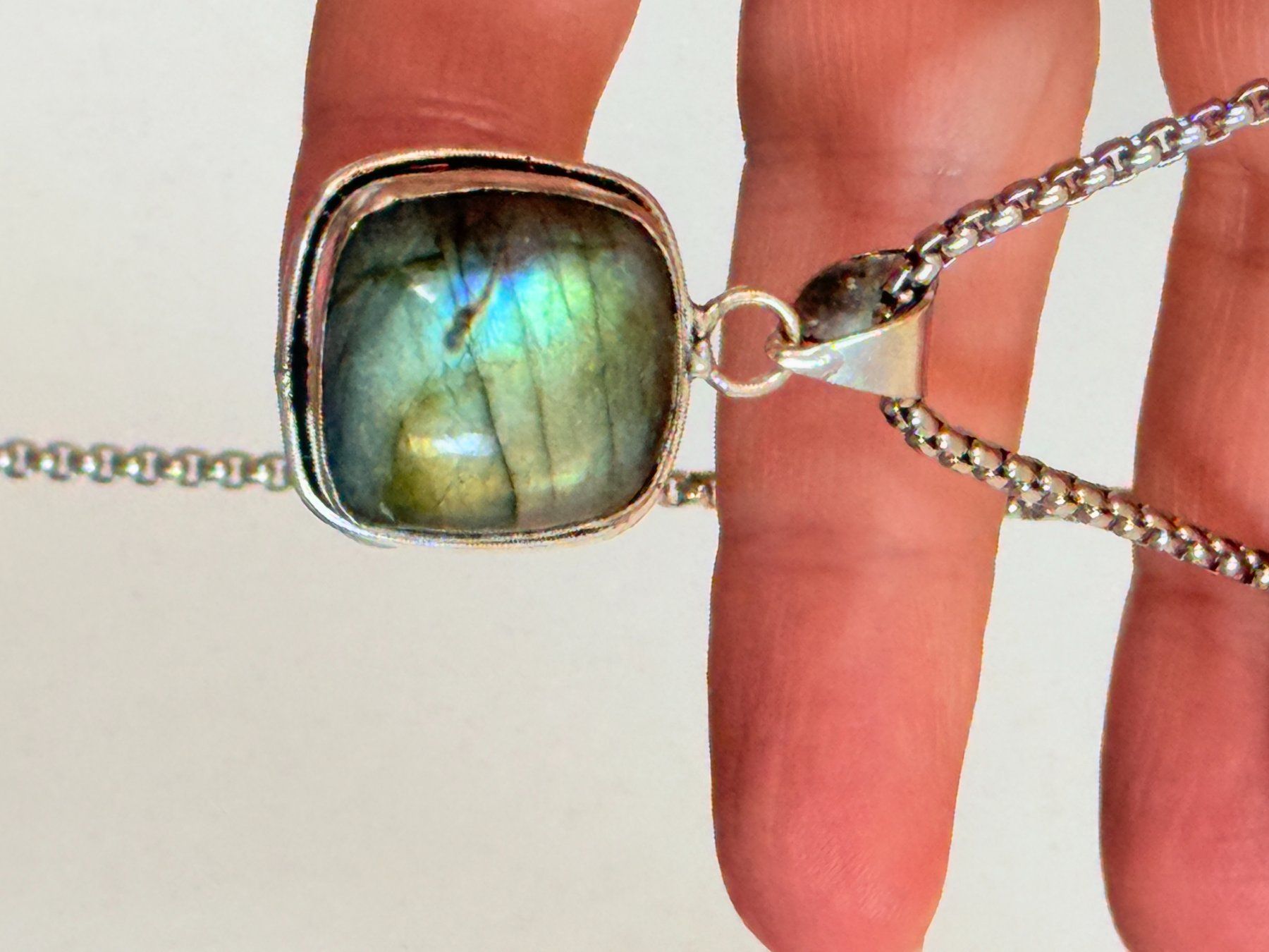 Catenine: Pendentif Labradorite authentique, bijou unique, cadeau – Nuovo e nell'imballaggio originale da Genève venduto da AWWA 6