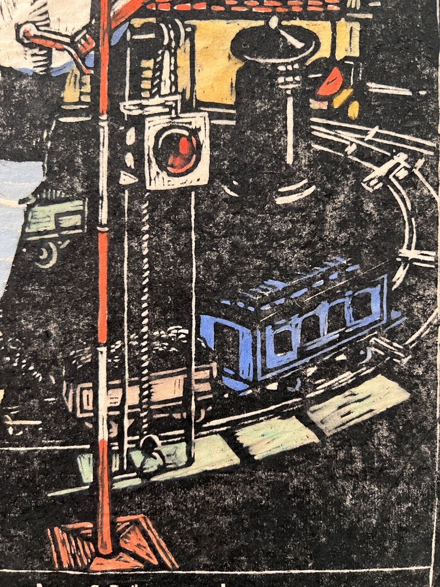 Xilografie: E. Thomann Original Holzschnitt Eisenbahn Eisenbahner – Usato da Adliswil venduto da bilderboerse-zuerich 3