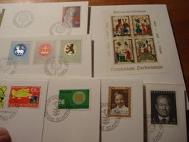 Liechtenstein 8 FDC um 1970