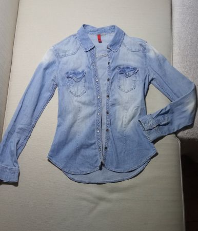 H&M Divided Jeans Jacke Bluse light denim 34 zu Free People