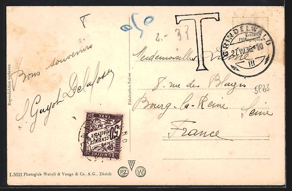 Cartoline postali: Interlaken, Bahnhofstrasse mit Hotel Ber – Usato da Berlin venduto da bartko-reher 1