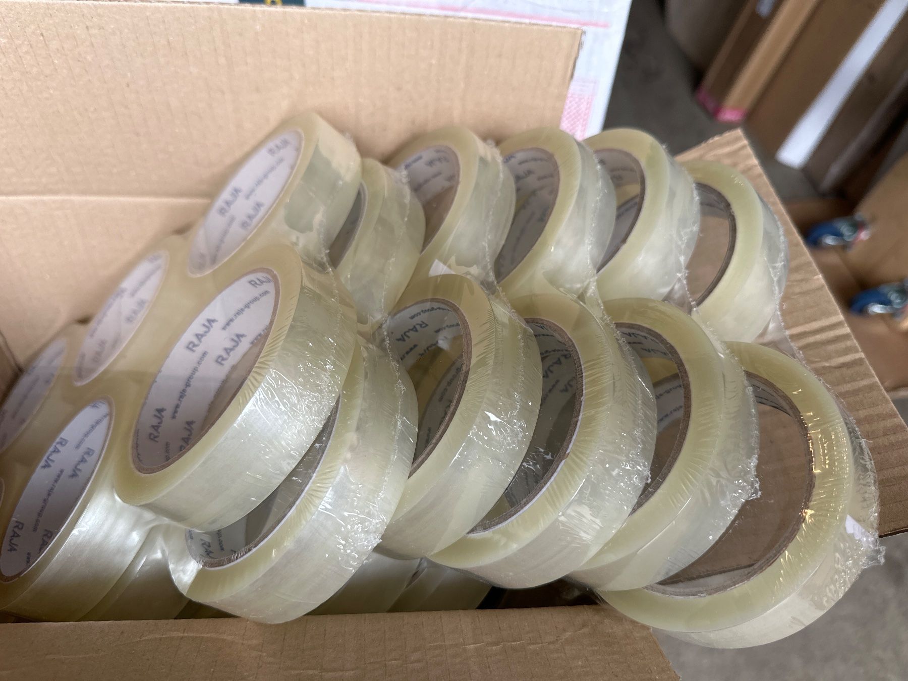 Altro materiale per ufficio: PP-Packband mit Hotmeltkleber, Länge x Breite 66 m x 25 mm, – Nuovo e nell'imballaggio originale da Necker venduto da liq24 1