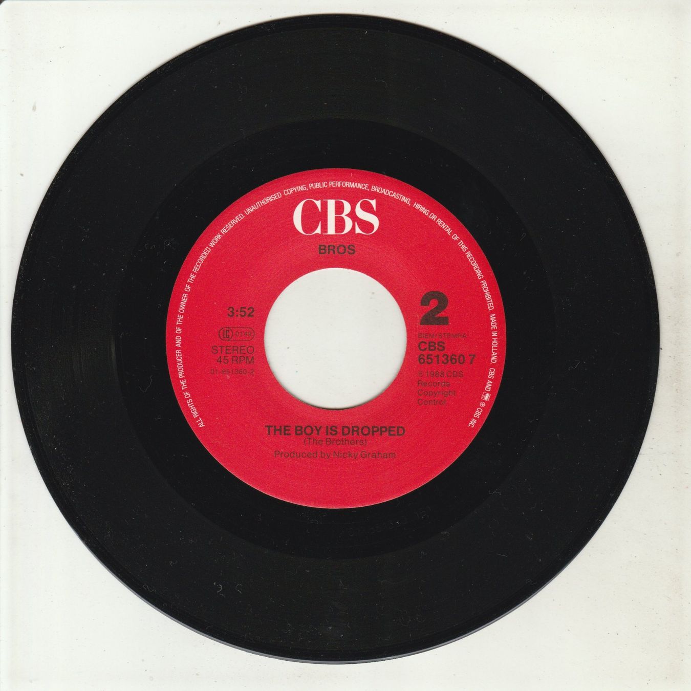 Dischi in vinile: Bros - Drop the Boy 7" Vinyl 1988 – Usato da Tübach venduto da JamesStone 3