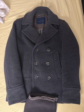 Paul & Shark brown Wool cashmere Pea Coat, Size S, TOP!