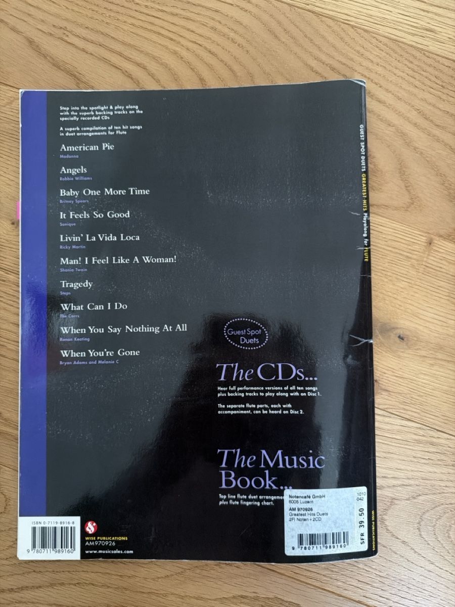 Libri: Notenbuch "Greatest Hits" Flöte Duette mit CDs – Usato da Oberdorf NW venduto da sab_qgz6 3