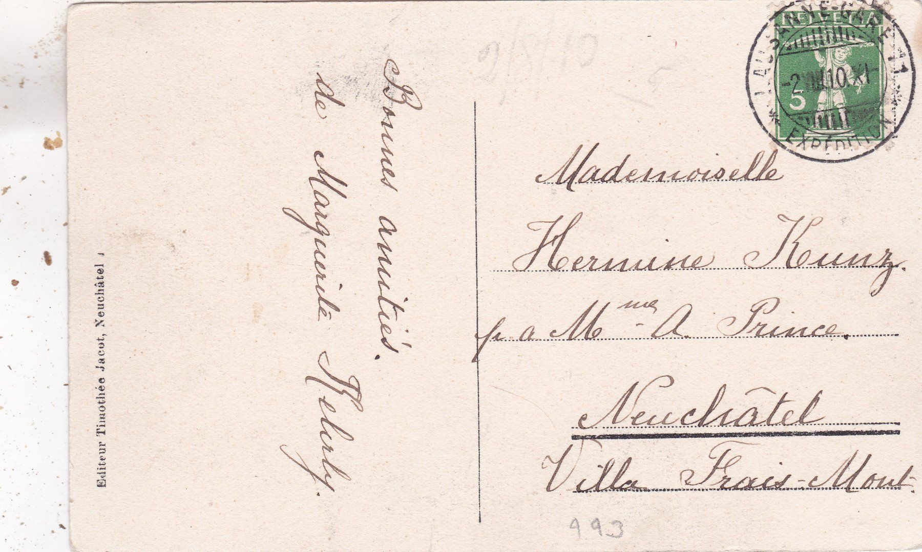 Cartoline postali: Lausanne 1910 – Usato da Herisau venduto da Lisegrat2008 1