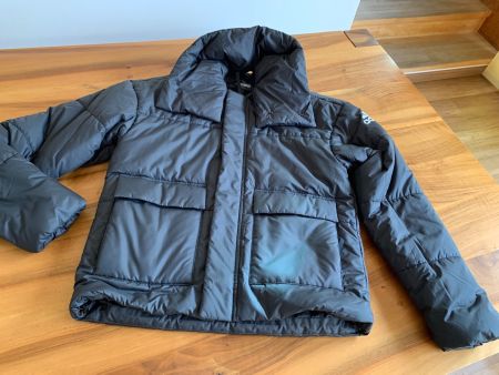 Adidas cropped Winterjacke dunkelgrau Grösse S