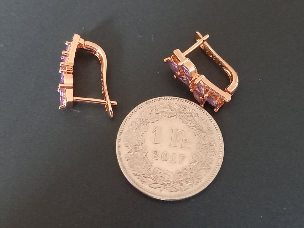 Boucles d'oreille: Vergoldet Ohrringe, mit Klappverschluss – D'occasion à St-Prex par big_c6bb 2