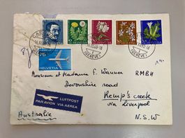 Luftpostbrief mit Pro Juventute Marken 1960