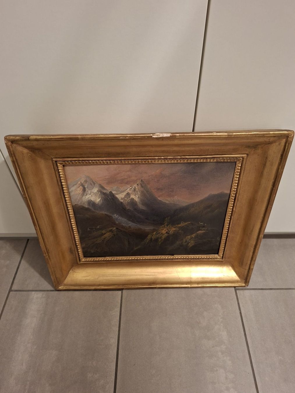 Dipinti: Altes Oelbild Bergwelt/Goldrahmen – Usato da Trimbach venduto da stillik 2