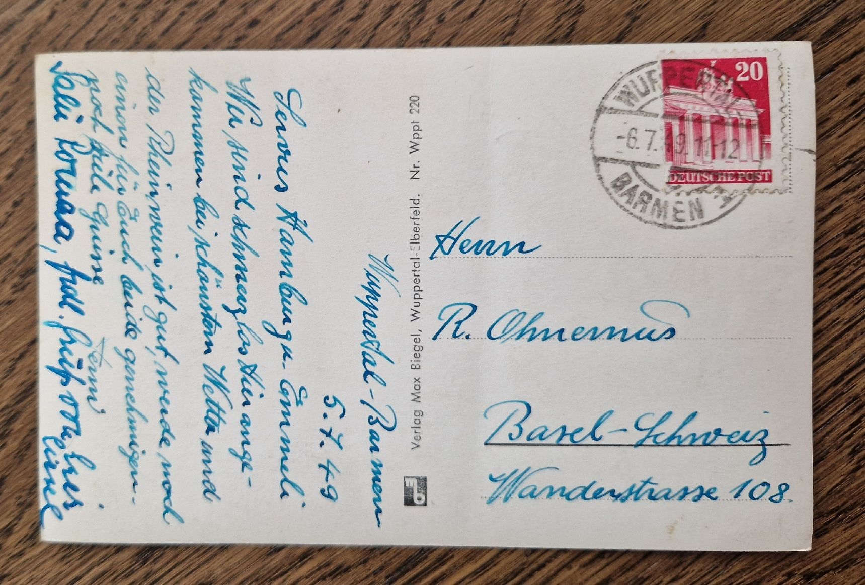 Ansichtskarten: Wuppertal, Oldtimer, 1911 nach Basel – Gebraucht aus Ebikon von Donar50 2